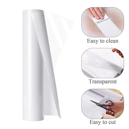 Clear Contact Paper Oil Proof Waterproof Wallpaper for Kitchen Backsplash | Self Adhesive Vinyl Film High Temperature Resistant Transparent Removable Paper for Cupboard Door Wall Kitchen 17.7In*118In - size: 17.7"W x 118"L