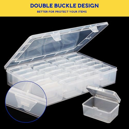 50pc Small Bead Organizer Box, Clear Rectangular Storage Containers with Lids, Plastic Craft Storage Box Cases, Mini Small Parts Organizer for Jewelry, Nails, Screws, Seeds and Labels - size: 2pc-Clear