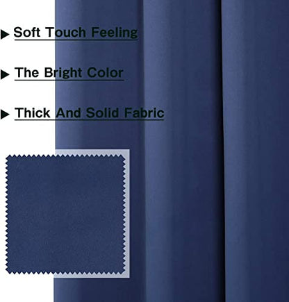 MYSKY HOME Grommet top Thermal Insulated Window Blackout Curtains, 42 x 63 Inch, Navy, 1 Panel - color: Navy, size: 42"W x 63"L (Pack of 1)