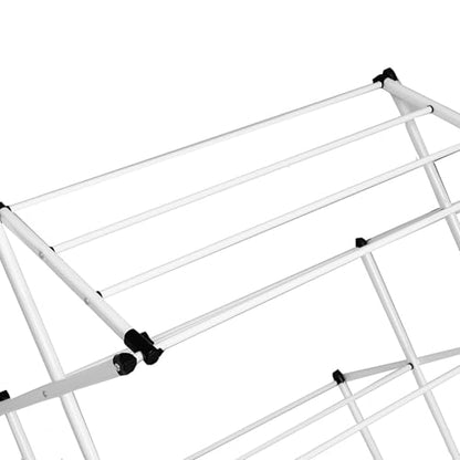 Honey-Can-Do 3-Tier Oversized Clothes Drying Rack, 31" Wide, No Assembly | Oversized 31" x 42" rack with 26 ft of drying space for bedding and large loads. Sturdy metal frame folds flat fast. - color: White, size: 31" W