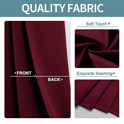ChrisDowa Blackout Curtains for Bedroom and Living Room 2 Panels Set | Thermal Insulated Light Blocking Grommet Room Darkening Window Curtains 40 Inches Long, Burgundy Red, 29 x 40 Inch - color: Burgundy Red, size: 29"W x 40"L (Pack of 2)