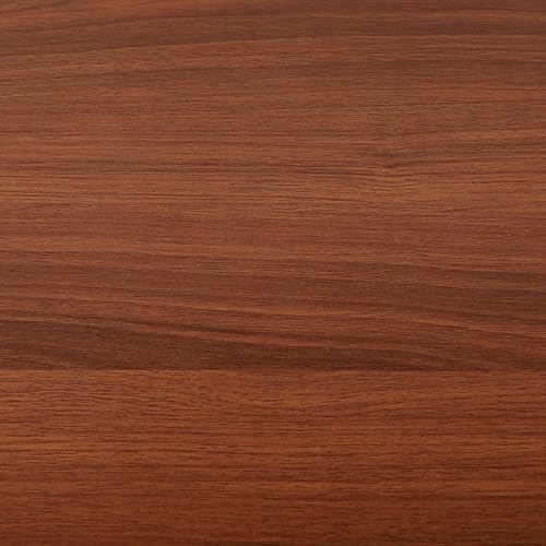 LumFurn Extra Large Round Coffee Table, Mid-Century Modern Design, D34 x H17 in, for Living Room, 2-Tier Structure, Amber Glass Top and Walnut MDF Shelf, Sleek Conical Metal Legs with Gold Finish - color: D34" Amber & Walnut