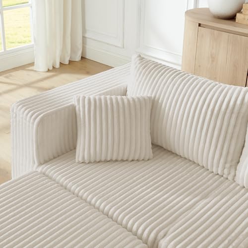 Compact Modular sectional,Compressed Corduroy Sofa with Modern Minimalist Style, Ultra-Comfy Compression Modular Sofa with Space-Saving Efficient Design-Beige
