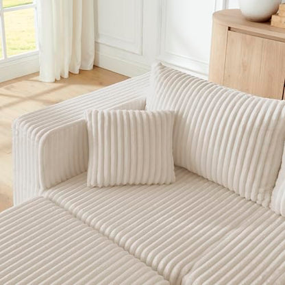 Compact Modular sectional,Compressed Corduroy Sofa with Modern Minimalist Style, Ultra-Comfy Compression Modular Sofa with Space-Saving Efficient Design-Beige