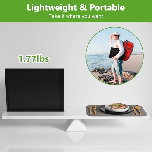 Youpehom Bamboo Bed Tray Tables with Folding Legs, Medium, 4-Pack, Black | Four bamboo bed trays with folding legs and handles for family meals, guests, reading, laptop use and everyday serving. - color: Black-4 Pack, size: Medium