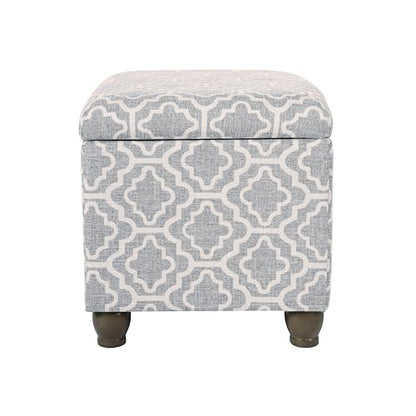 Spatial Order 22" Medium Rectangular Storage Ottoman - Gray Geometric - color: Gray Geometric