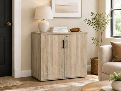 MMT Office Storage Cabinet, Garage Storage, 2 Door, Sonoma Oak - color: Sonoma Oak
