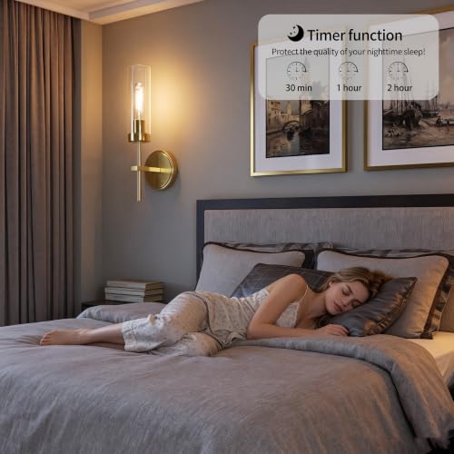 Gold Battery Operated Wall Sconce, Wireless Wall Sconces with Remote Control, Rechargeable 3000K Dimmable Wall Light for Bedroom Living Room Bathroom Hallway Entryway Stairwell - color: Gold, size: 1 Pack