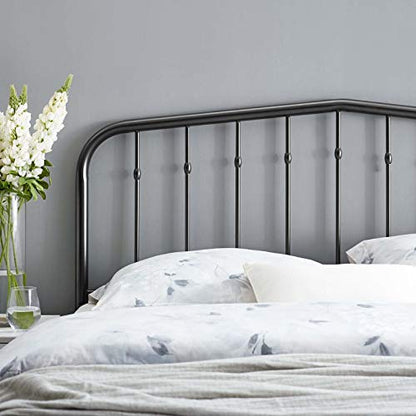 Modway Lennon Modern Farmhouse Metal King Headboard in Black - color: Black, size: King