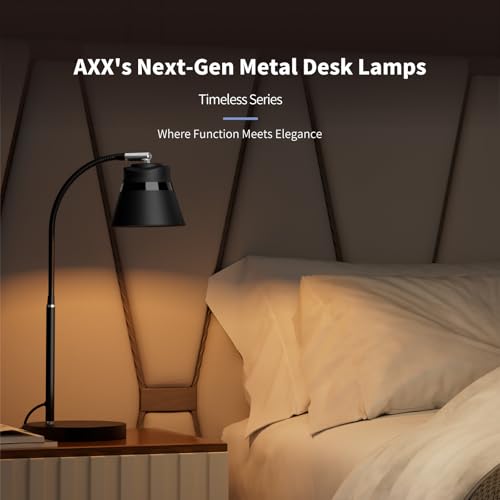 Metal Desk Lamp, 24-Inch Table Light for Home Office/Bedroom/College Dorm Room, LED Bulb Included, 1000LM, 3 Color Modes, 10 Dimmable Levels, Black - color: Black