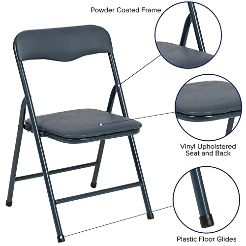 Flash Furniture Mindy Kids Navy 5 Piece Folding Table and Chair Set | Daycare and Classroom, Children's Activity Table, Portable - color: Navy, size: 5 Piece Set