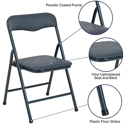 Flash Furniture Mindy Kids Navy 5 Piece Folding Table and Chair Set | Daycare and Classroom, Children's Activity Table, Portable - color: Navy, size: 5 Piece Set