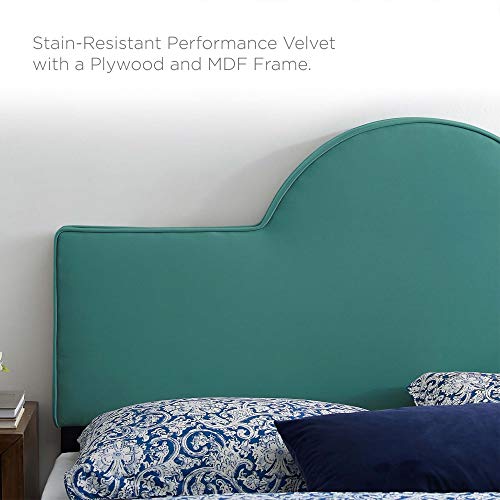 Dawn Performance Velvet King/California King Headboard - Enhance Bedroom Ambiance with Elegant Arching Silhouette, Stain-Resistant Upholstery, and Adjustable Height.
