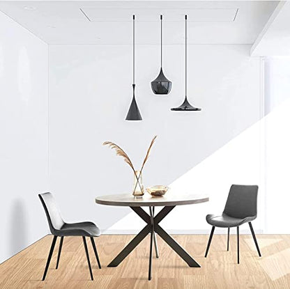 Zerifevni Round Dining Table Set, Mid Century Modern 47 INCH, Leisure Coffee Table, Saving Space (Grey) - color: 1 X Table 4 Grey Chairs