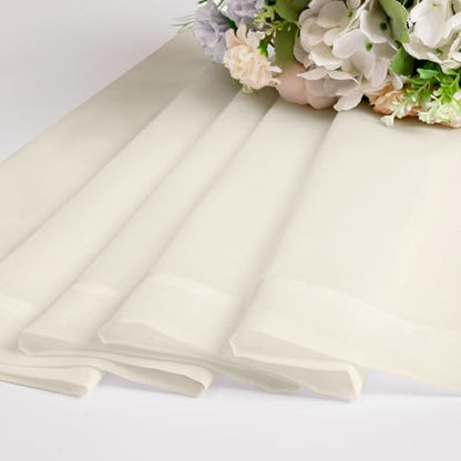 Sheer Curtains, Cream Sheer Curtains 50 Inch Length 2 Panels Set, Rod Pocket Voile Fimly Sheer Drapes for Living Room Bedroom, 2pcs, Cream, Each 42" W x 50" L - color: Cream, size: 42"W x 50"L (Pack of 2)