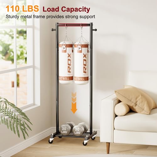 SLEEPING LAMB Small Clothes Racks for Hanging Clothes, Rolling Clothing Rack with Shelves, 60" Metal Garment Rack with Wheels Portable Wardrobe Rack for Small Space, Black - color: Black