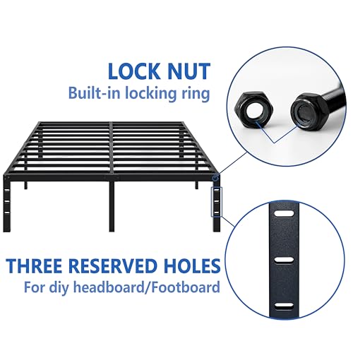 NEW JETO Metal Bed Frame,Twin Size Bed Frame with Storage Space,14 Inch | Heavy Duty Sturdy Mattress Foundation,Easy Assembly,No Box Spring Needed, Black - size: Twin, style: 14 Inch
