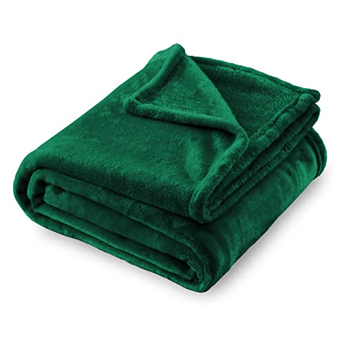 Flannel Fleece Blanket Throw Size, Green, 50x60 inches | All Season Lightweight Super Soft Cozy Blanket for Bed or Couch - color: Green, size: 50"×60"