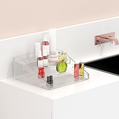 PMMASTO Wide 4-Tier Clear Acrylic Spice Rack Organizer for Kitchen | Wide 4-Tier Stepped Design, Keeps SpiceJars and Cans Visible, Ideal for Countertops, Kitchen Cabinets and Pantry Storage - size: Widen 4 Tier - inner width 3''