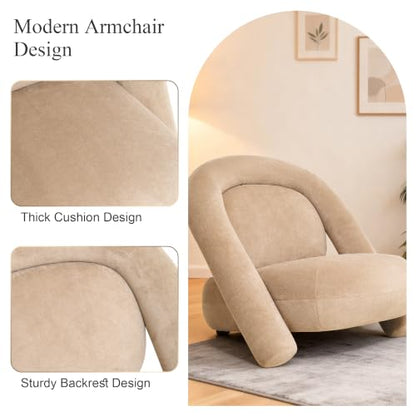Chifee & Vingol Modern Accent Chair Lounge Chairs Comfy Upholstered Reading Chair for Living Room Bedroom,Coffee - color: Coffee