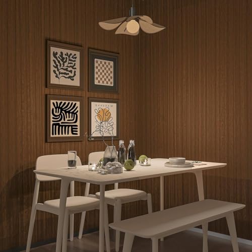 BAYYA Walnut Contact Paper 31.5"x354" Brown Balck Wood Grain Wallpaper | Dark Walnut Vinyl Wrap Waterproof Self-Adhesive Wooden Peel and Stick Countertops Covers Oak Wood Sticker for Furniture - color: Brown 2, size: 31.5" x 354"
