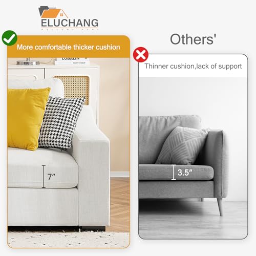 Oversized Sofa Bed, Upholstered Chaise Lounge Comfy Sleeper Sofa with Soild Wood Frame, Deep Seat Sofa Couch for Living Room Bedroom Apartment, Linen, White - color: White, size: 85 Inch - Sofa Bed