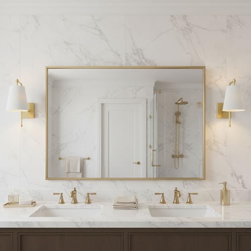 Swing Arm Wall Lamps Set of 2, Fabric Linen Shade, Hardwired Wall Mounted Light Fixture for Bedside, Living Room, Bathroom, Versatile Home Decor (Brushed Gold)