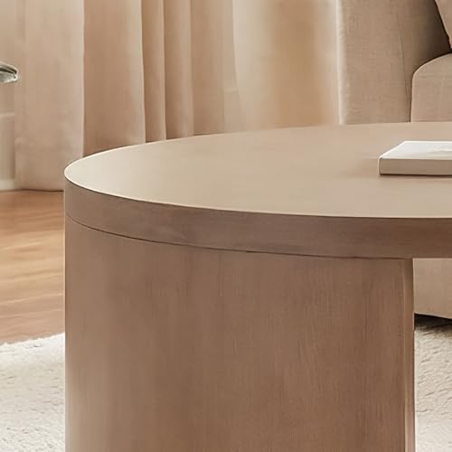 Round Nesting Coffee Table Set of 2, 31.5 & 18 in, Gray | Round coffee tables for living room, 2 in 1 nesting tables, nest or use separately, rounded edges, space-saving design - color: Grey