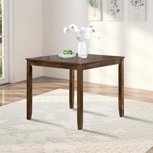 Knocbel Classic 2-Person Dining Table for Small Space, Wooden Apartment Condo Pub Bistro Kitchen Dining Furniture, Standard Height (Walnut Square 30" H) - color: Walnut Square 30"h