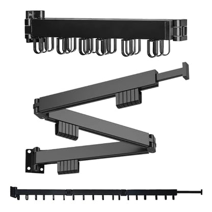 Foldable Wall Mounted Clothes Drying Rack – Heavy Duty Collapsible Laundry Rack with Hooks for Indoor/Outdoor Use, Perfect for Small Apartments and Space Saving Drying Needs