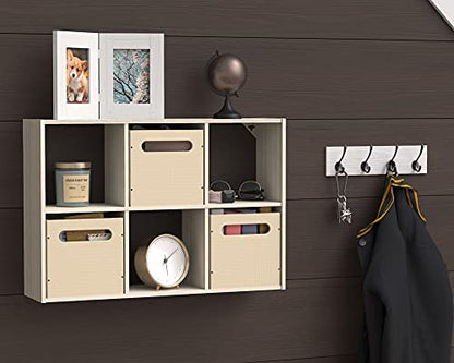 ClosetMaid 5430 Mini 6-Cube Desktop or Wall Mount Organizer, Bleached Walnut - color: Bleached Walnut