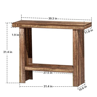 LIFECHOVY Farmhouse Wood Entryway Table Narrow Console Tables with Storage | Behind The Couch Sofa, Entrance Side Table with Shelves for Hallway, Living Room, Foyer, Rustic Brown - color: Rustic Brown