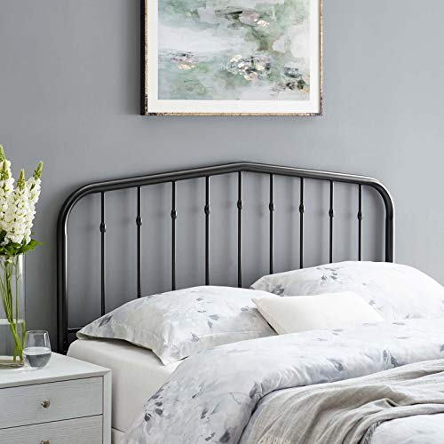 Modway Lennon Modern Farmhouse Metal Twin Headboard in Black - color: Black, size: Twin