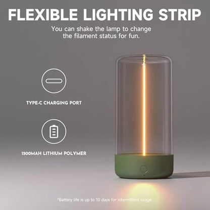 Mini Minimalist Table Lamp, Rechargeable Night Stand Lamp, Dark Green - color: Dark Green
