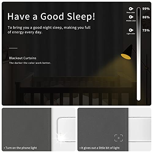 Easy-Going Thermal Grommet Blackout Curtains, 2 Panels 42x63 in, Grey | Washable Grommet Top Window Drapes for Bedroom and Living Room, Noise Reduction, Room Darkening - color: Grey, size: 42"W x 63"L (Pack of 2)