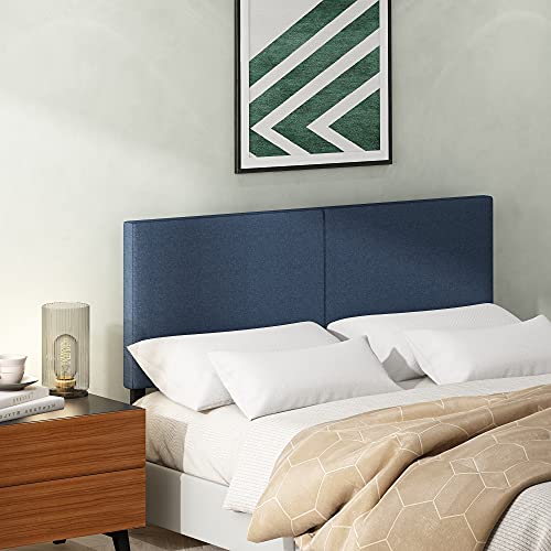Furinno Roanne Upholstered Headboard, Queen, Denim - color: Denim, style: Queen-Plain