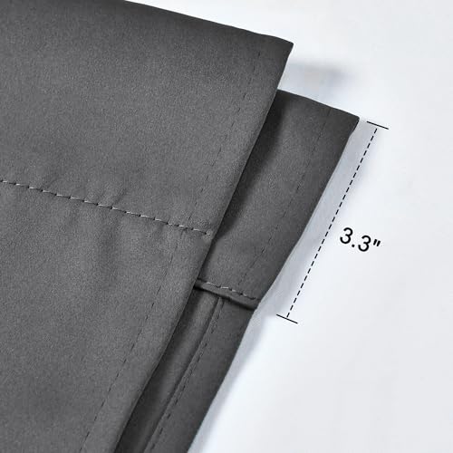 99% Blackout Thermal Insulated Adjustable Tie Up Shade Curtain with Rod Pocket Top - 34 Wide by 45 Inch Long (Medium Grey,1 Panel) - color: Medium Grey, size: 34"W x 45"H