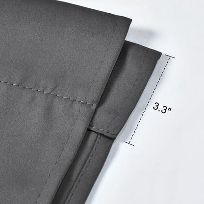 99% Blackout Thermal Insulated Adjustable Tie Up Shade Curtain with Rod Pocket Top - 34 Wide by 45 Inch Long (Medium Grey,1 Panel) - color: Medium Grey, size: 34"W x 45"H