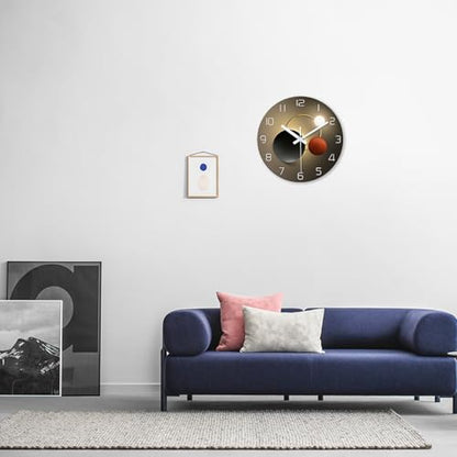 XNM Round Wall Clocks Battery Operated 14 Inch | Analog Battery Clock for Living Room Bedroom Kitchen Office Modern Analog Wall Clock Non Ticking - color: Black1, size: 14 Inch