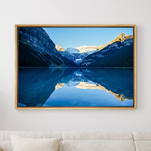 SIGNWIN Framed Canvas Wall Art Reflection of Mount Victoria in Lake Louise Landscape Wilderness Photography Modern Art Contemporary Scenic Dramatic for Living Room, Bedroom, Office - 16"x24" Natural - color: B10-2103-spl10, size: 24"L x 16"W