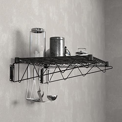 24" x 24" Black Epoxy Wire Wall Mount Shelf - color: Black, size: 24" x 24"