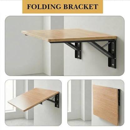 Folding Shelf Brackets 20 Inch Heavy Duty, Set of 2, 500 lbs, Collapsible Bracket with Locking Hinge for Fold Down Table, Wall Mounted Desk, Workbench, Laundry Room – Space Saving