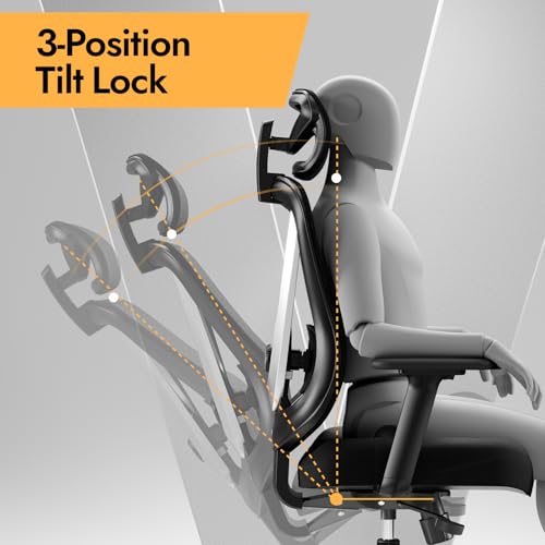 Ergonomic Mesh Office Chair - 3D Adjustable Lumbar Support & 3D Armrests, V-Shaped Back, Adjustable Desk Chair for Office & Home, Black - color: Black