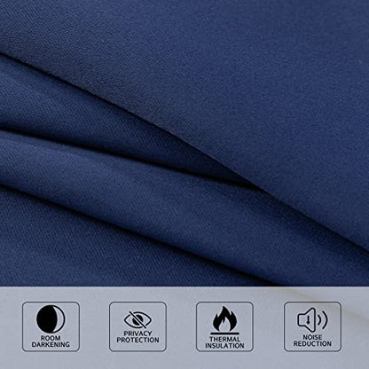 MYSKY HOME Navy Blue Blackout Curtain for Bedroom & Kitchen, 45 Inch Long, Thermal Insulated, 1 Panel, 42 x 45 Inch - color: Navy, size: 42"W x 45"L (Pack of 1)
