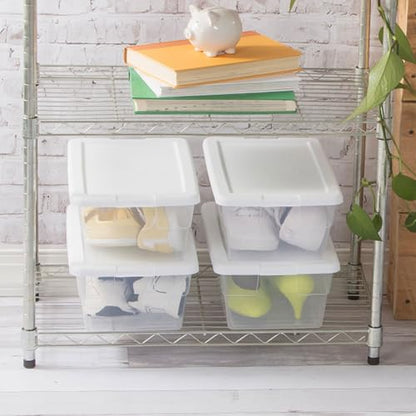 Sterilite 48-Pack 6 Quart Storage Box, Stackable Clear Plastic Bins with Snap-On Lids – Heavy-Duty Organizing Containers for Closet, Bathroom & Office - size: 6 Quart, style: 48 Pack