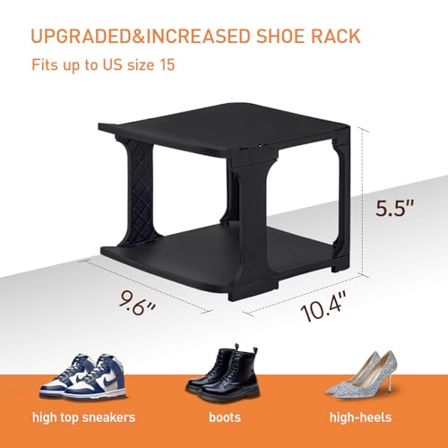 5 Tiers Vertical Shoe Rack, Narrow Free Standing Shoe Storage Organizer for Entryway and Small Closet, Stackable Shoe Holder Shelf Stability DIY, Black - color: Black, size: 9.6"L x 10.4"W x 5.5"H
