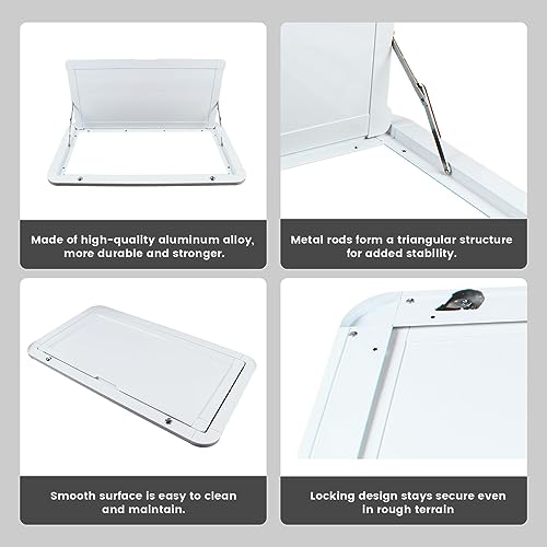 DYRABREST Folding Table, RV Caravan Picnic Folding External Table Aluminum White 80x45cm/31.5x17.7 Wall Mount Hanging Dining Table Computer Workstation Wall Mounted Tables