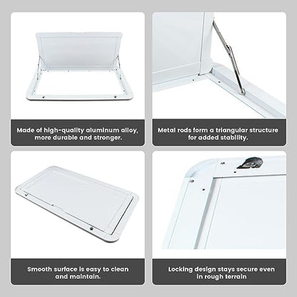 DYRABREST Folding Table, RV Caravan Picnic Folding External Table Aluminum White 80x45cm/31.5x17.7 Wall Mount Hanging Dining Table Computer Workstation Wall Mounted Tables