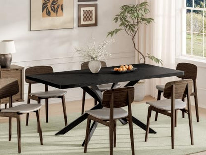 Extendable Dining Room Table for 4 6 8,55"-70" Kitchen Table Butterfly Leaf | Simply Flip Leaf Expandable Rectangle Dining Table Large Wood Table Space Saving Kitchen Dining Living Room Modern Black - color: Butterfly Leaf 55"-71" Black