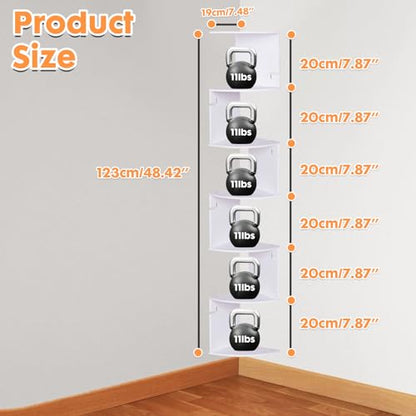 ShellKingdom Corner Shelf Wall Mount, 7 Tier Corner Bookshelf, Floating Display Shelves for Home, Living Room, Bedroom, Office, Bathroom, Small Spaces Decorations - size: 7 Tier